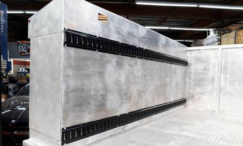 Podium aluminum service bed build for utilities